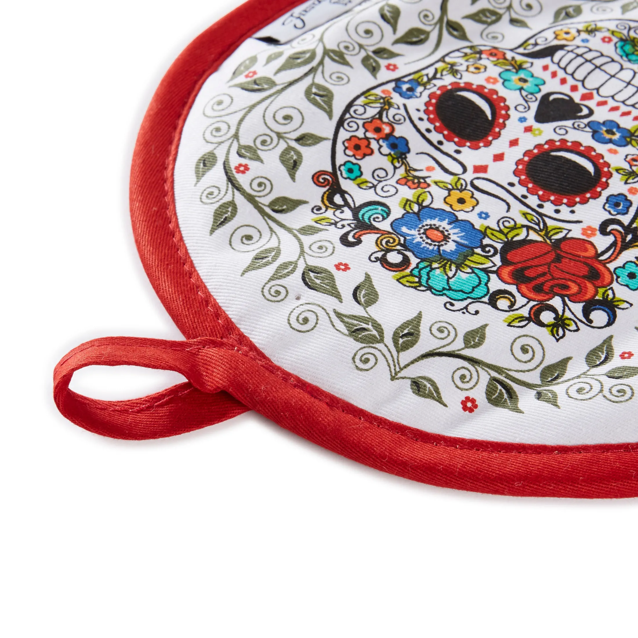Retired SKULL AND VINE SUGAR Oven Mitt & Pot Holder Set
