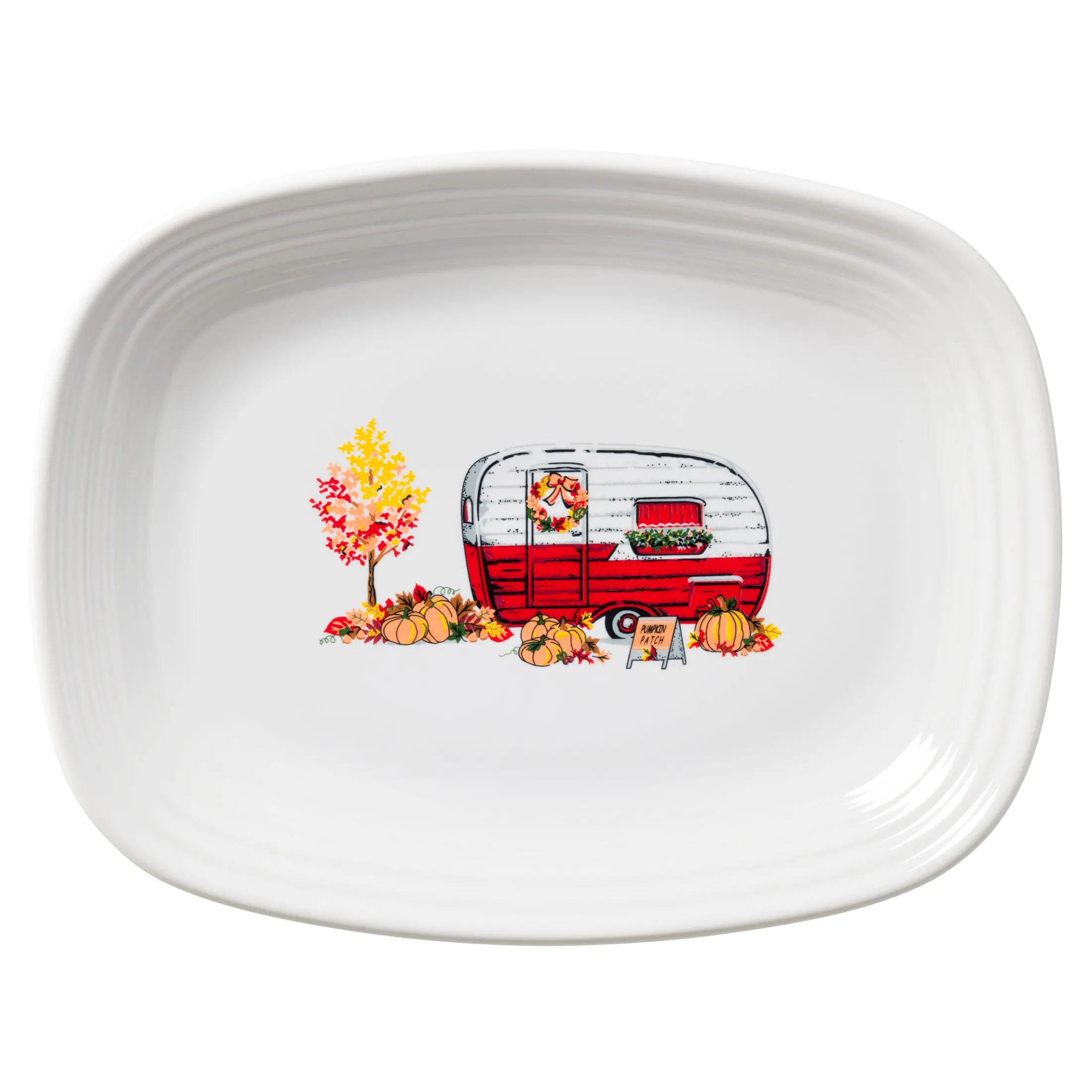 Retired Trailer Harvest 12 Inch Large Rectangular Platter