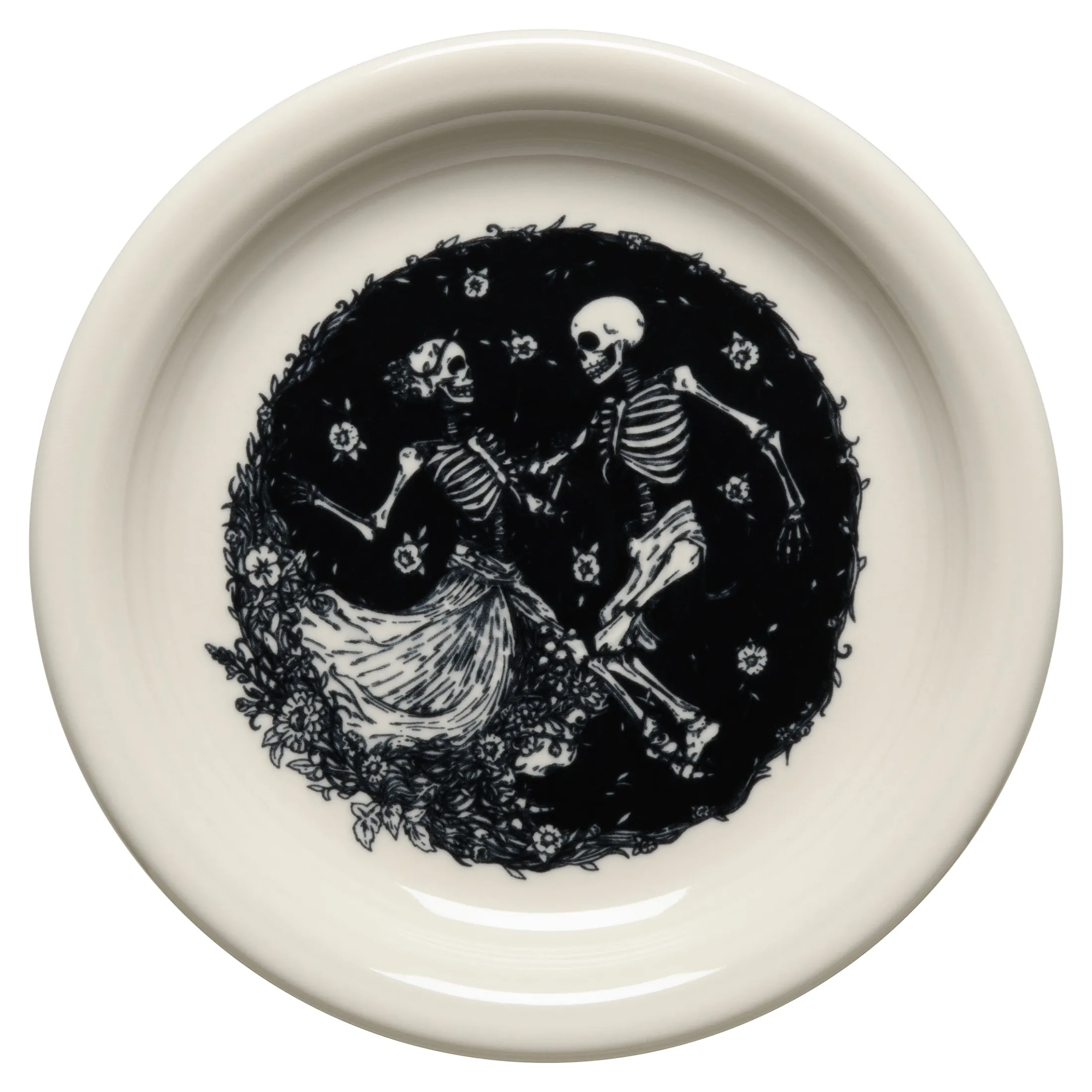 Skeleton Duet Linen Bistro Coupe 6 1/4 Inch Appetizer Plate