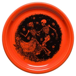 Skeleton Duet Poppy Bistro Coupe 9 Inch Luncheon Plate