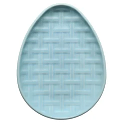 Sky Embossed Egg Shaped Plate 10 Inch