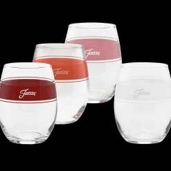 Sunset Horizon 15 oz. Frame Stemless Wine Glass Mixed Color Set of 4