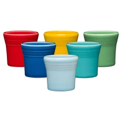 Vibrant 1 1/2 OZ Mixed Colors 6pc Ceramic Shot Glass Set