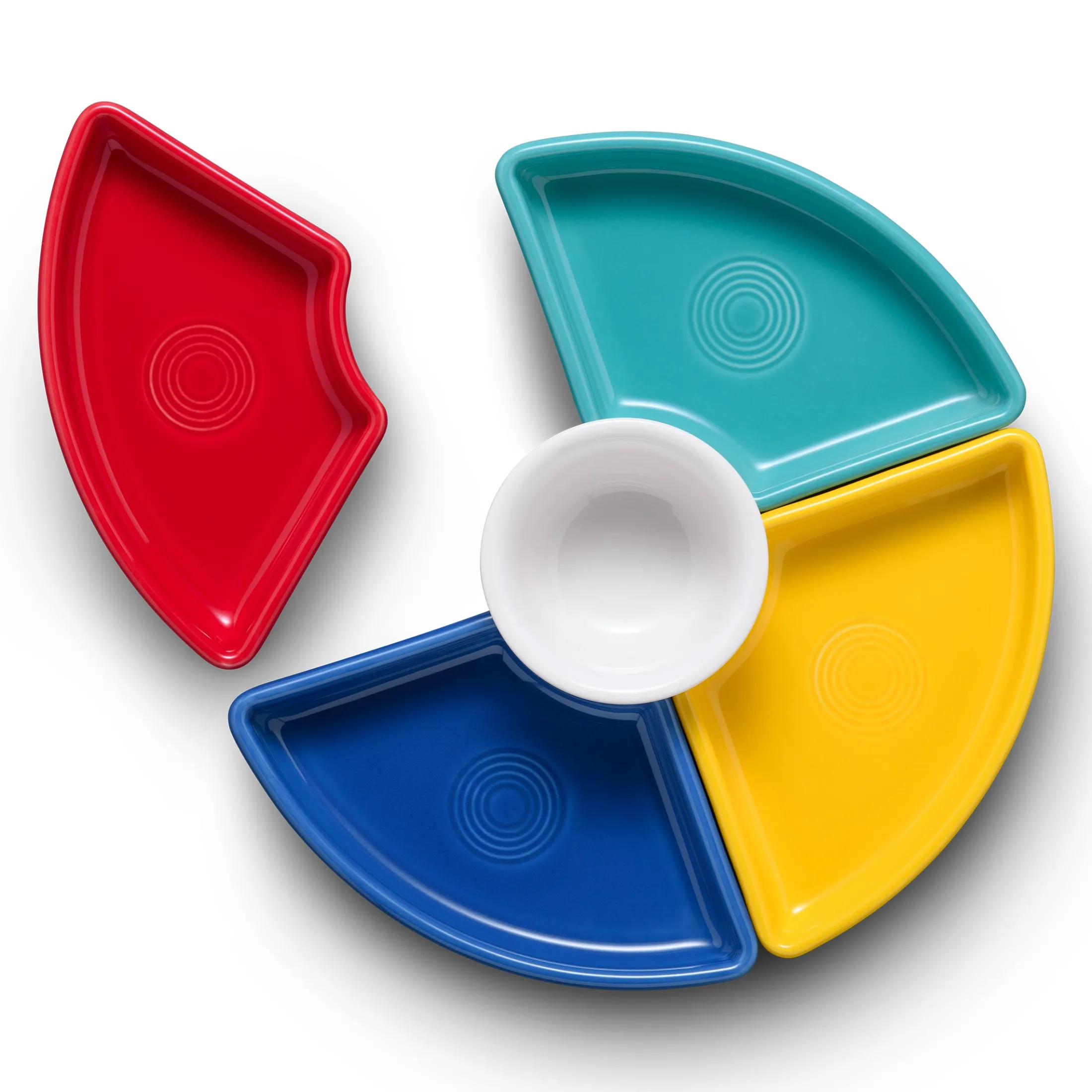 Vibrant 5-Piece Mixed Colors Entertaining Set 8 1/5 Inch