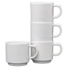 White 16 OZ Set of 4 Stackable Mug Set