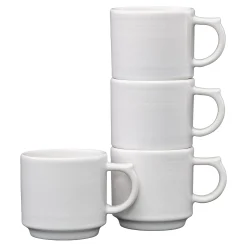 White 16 OZ Set of 4 Stackable Mug Set