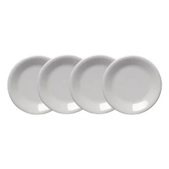 White Classic Rim 7 1/4 Inch Salad Plate, Set of 4