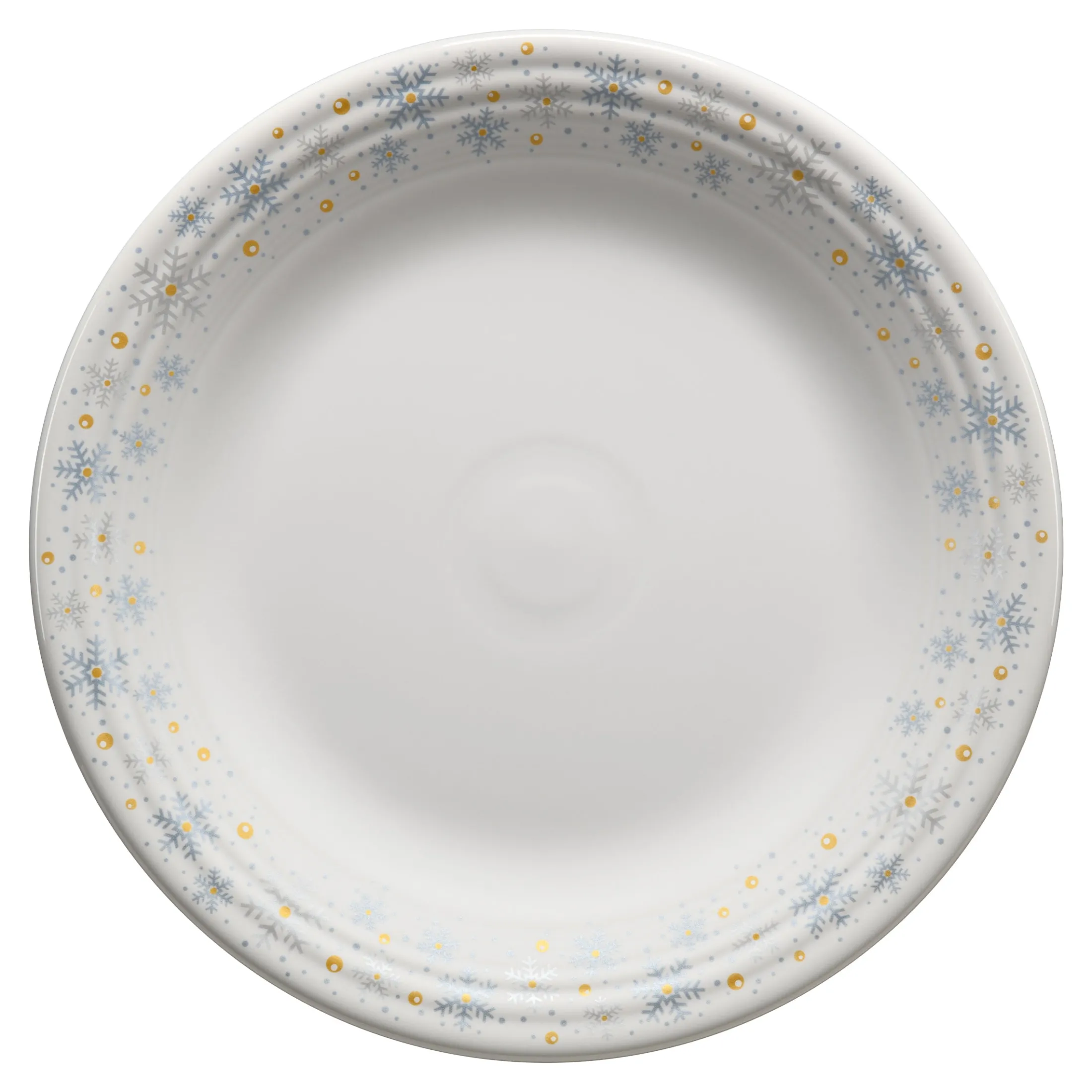 White Snowflake Classic Rim 10 1/2 Inch Dinner Plate